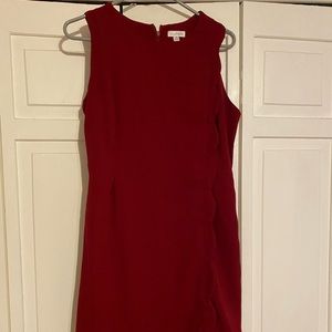 Burgundy scalloped dress